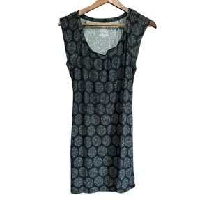 Sleep Sense Pajama Dress‎ Black White Floral Print Short Sleeve Sleepwear Small